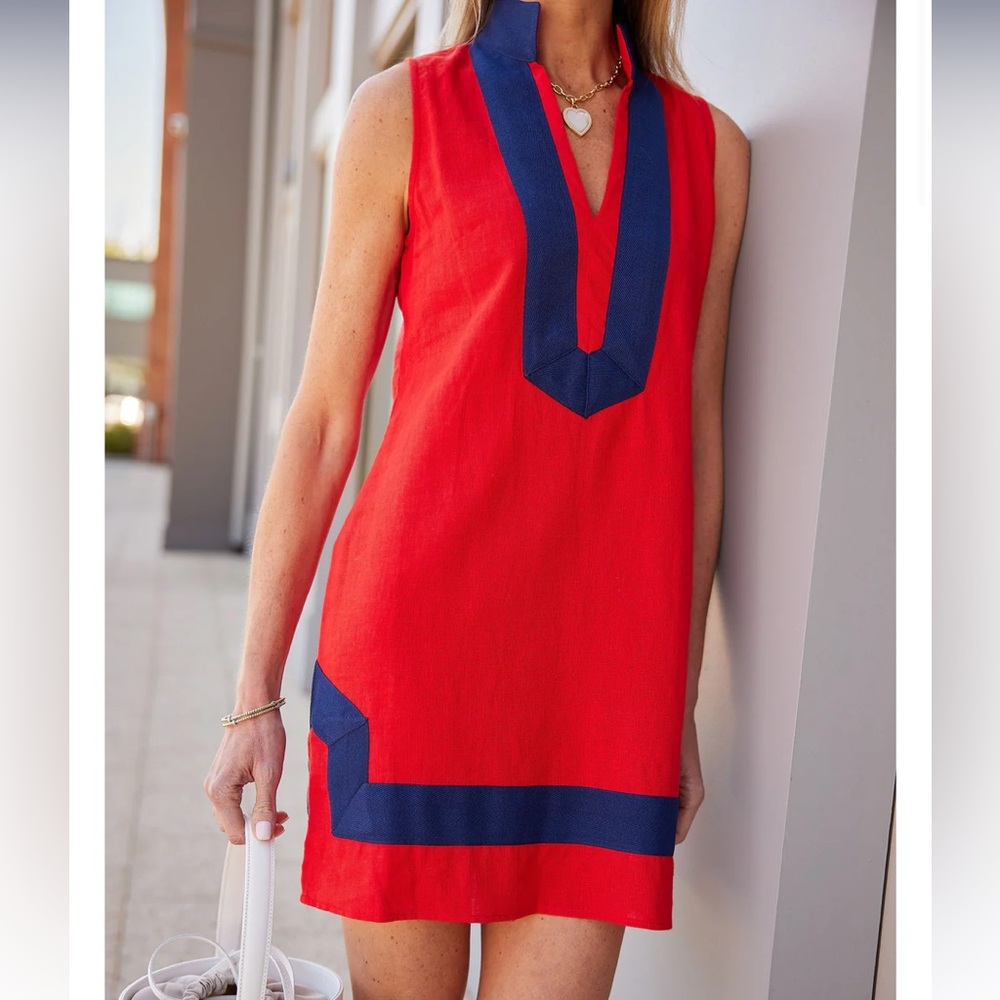 Red Sleeveless Classic Tunic Dress